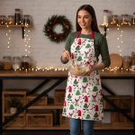 BBK Vánoční kuchyňská zástěra FESTIVE WARMTH béžová 60x75 cm 100% bavlna – Hledejceny.cz