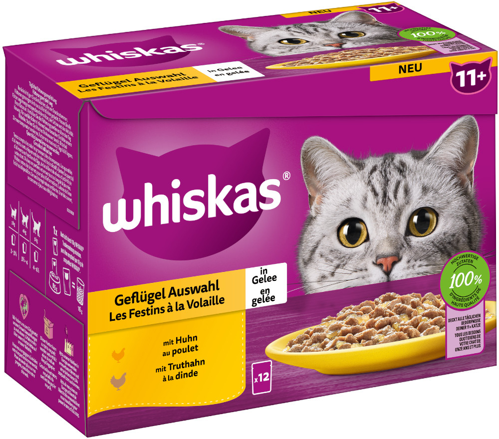 Whiskas Senior 11+ drůbeží výběr v želé 85 g