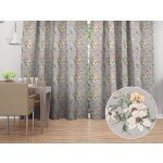 Biante Bavlněný závěs Sandra SA-465 Oranžové květy na šedém 150x220 cm – Sleviste.cz