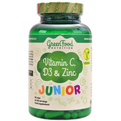 GREENFOOD NUTRITION Junior vitamin C, D3 & zinc 90 kapslí – Hledejceny.cz