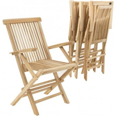 DIVERO 63471 sada 4 ks zahradní dřevěná skládací židle – Zboží Mobilmania
