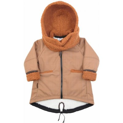 Little Things kabátek softshellový s kapucí a šálou hnědá – Hledejceny.cz