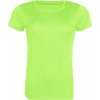 Dámské sportovní tričko Dámské z recyklovaného materiálu Again elektrická zelená