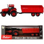 Teddies Traktor Zetor s valníkem plast 36cm na setrvačník na bat. se světlem se zvukem v krabici 39x13x13cm – Zboží Dáma