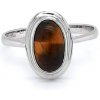 Prsteny Beny Jewellery prsten s Tygřím Okem z Bílého Zlata 7131444