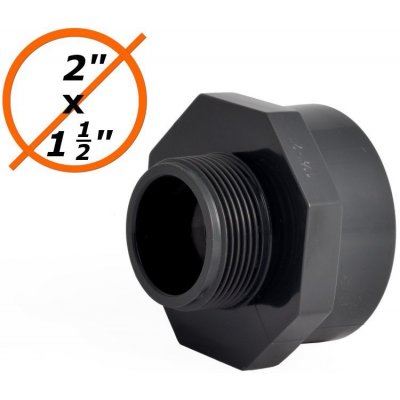 PVC krátký přechodový nipl 2" vnitřní závit x 1 1/2" vnější závi – Hledejceny.cz
