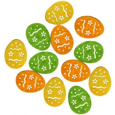 Dekorace dřevěná vajíčka 4 cm, set 12 ks – Hledejceny.cz