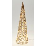 Koopman Vánoční dekorace kovový stromek 20 LED teplá bílá, zlatá, pr. 12 x 40 cm – Hledejceny.cz