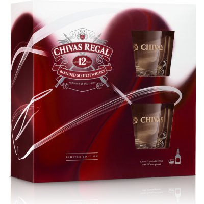 Chivas Regal 12y 40% 0,7 l (dárkové balení 2 sklenice) – Zbozi.Blesk.cz