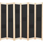 VidaXL Paraván 6-panelový 248186 černý 170 x 240 – Zboží Dáma