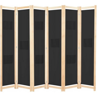 VidaXL Paraván 6-panelový 248186 černý 170 x 240 – Zboží Dáma