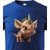 Dětské tričko dětské triko Triceratops, modrá