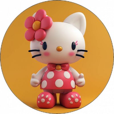 Jedlý papír Hello Kitty s kytičkou 19,5 cm - Pictu Hap – Zboží Mobilmania