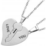 Camerazar Náhrdelník pro páry z chirurgické oceli s přívěskem BEST FRIENDS - Srdce – Hledejceny.cz