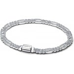 PANDORA Náramek Oválný kubánský řetízek s čirými zirkony 18 cm 594227C01-18 – Zboží Dáma