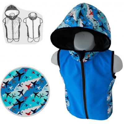 Softshellová vesta Letadla modrá – Zboží Dáma