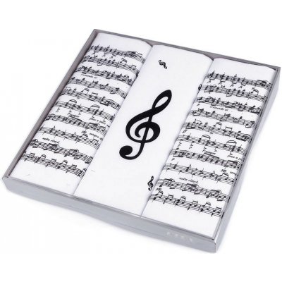 Pánský kapesník noty/dárková kazeta barva bílá – Zboží Dáma