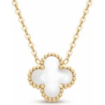 Ellami Pozlacený řetízek z chirurgické oceli, perleťově bílá kytka 3002140-2 – Sleviste.cz