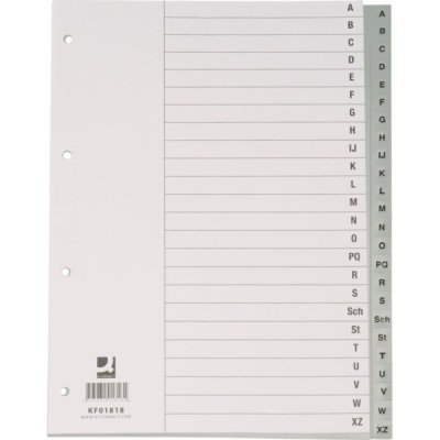 Q-CONNECT šedý, plastový, extra široký A4, A - Z - balení 20 ks – Zboží Živě