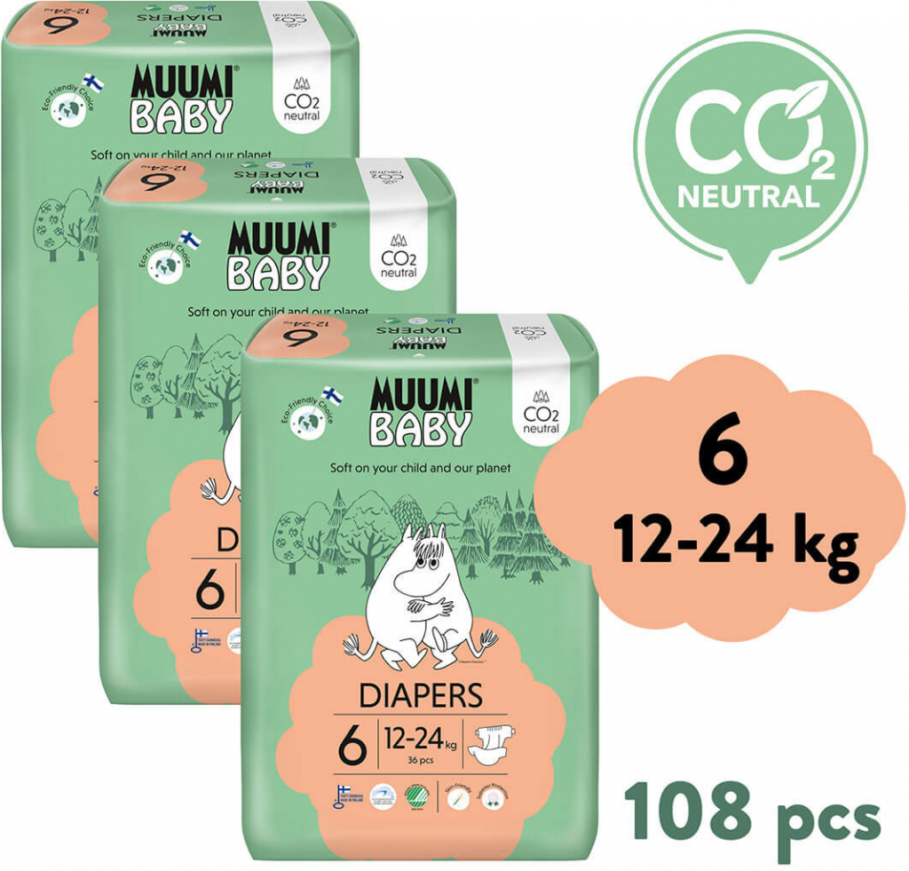 Muumi Baby 6 Junior 12-24 kg eko 108 ks