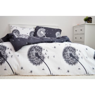 Písecké lůžkoviny krep povlečení Pampelišky oboustranné knoflík 140x220 70x90