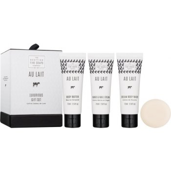 Scottish Fine Soaps Au Lait sprchový gel 75 ml + tělové máslo 75 ml + krém na ruce 75 ml + mýdlo 50 g dárková sada