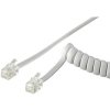 síťový kabel PremiumCord 4040849686016 telefonní sluchátkový kroucený 4 žíly, 4m, bílý
