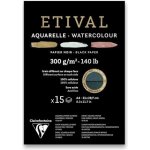 Clairefontaine Akvarelový blok Etival Black Cold Pressed/Rough A4 15 listů 300 g – Zboží Dáma