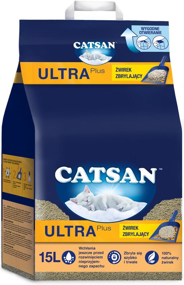 CATSAN Ultra Plus hrudkující pro kočky 15 l od 482 Kč Heureka.cz