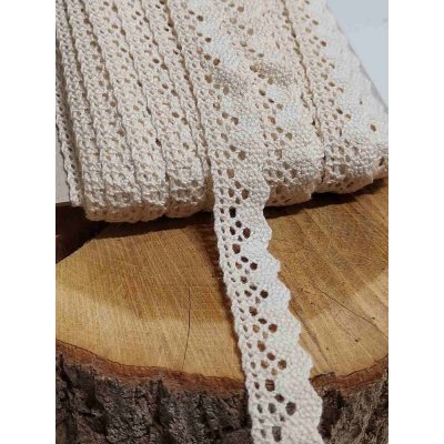 Bavlněná krajka šíře 15 mm paličkovaná krémová – Hledejceny.cz