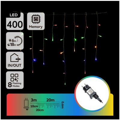 Aigostar B.V. Aigostar LED Venkovní vánoční řetěz 400xLED 8 funkcí 23x0,6m IP44 multicolor AI1416 – Hledejceny.cz