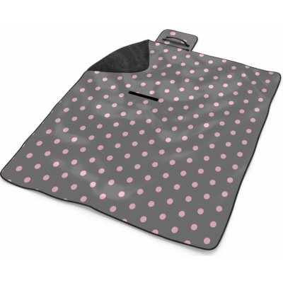 Sablio Plážová deka Růžové puntíky na šedé – Zbozi.Blesk.cz