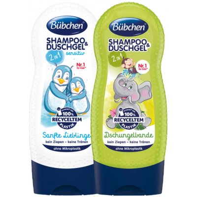 Bübchen Kids šampon a sprchovací gél 2v1 Partička z džungle 230 ml – Zboží Mobilmania