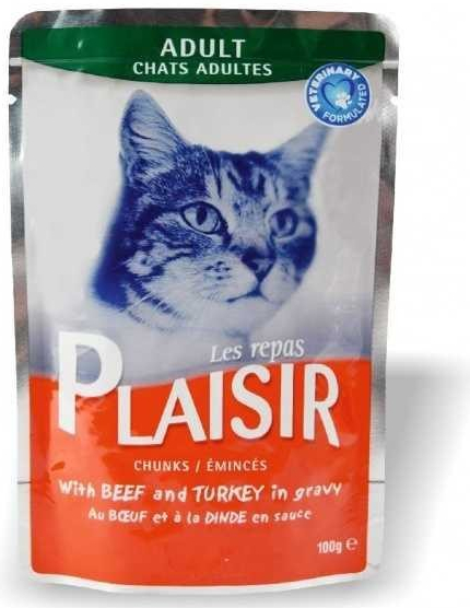 Plaisir Cat hovězí krocan 22 ks 100 g