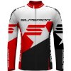 Cyklistický dres Superior Race dlouhý rukáv bílá/červená pánský