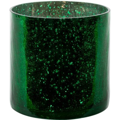 EUROFIRANY SKLENĚNÝ květináč VERRE3 (4) 15X15 CM ZELENÉ