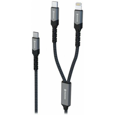 Swissten 72501202 nabíjecí 2v1 usb-c / usb-c + lightning 100w 1,5m černý – Zboží Živě