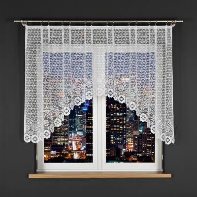 Dekorační krátká žakárová záclona na žabky FAUSTYNA 120 bílá 250x120 cm MyBestHome – Zboží Mobilmania