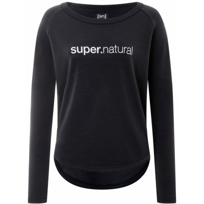 sn super.natural dámská merino mikina Everyday Crew sn Jet Black/Fresh White