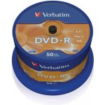 Verbatim DVD-R 4,7GB 16x, AZO, printable, spindle, 50ks (43533) – Hledejceny.cz