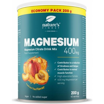 Nature's Finest Nutrisslim Magnesium drink mix 400 mg serving 200 g – Hledejceny.cz