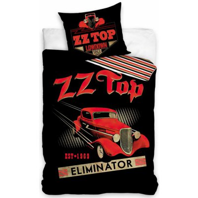 Carbotex povlečení ZZ TOP ELIMINATOR hudební černé bavlna hladká 140x200 70x90 – Hledejceny.cz