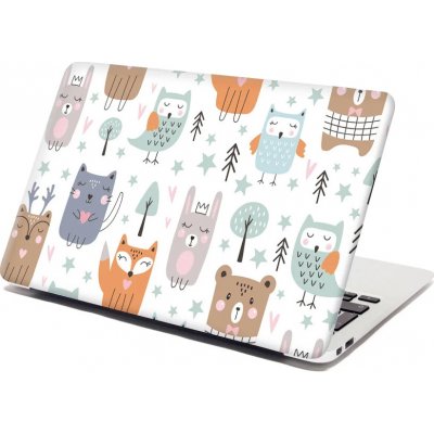 Sablio Samolepka na notebook Animovaná lesní zvířátka - 38x26 cm – Zboží Živě