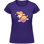 Gildan Soft-Style Design se srdíčkem a psem Purple – Sleviste.cz