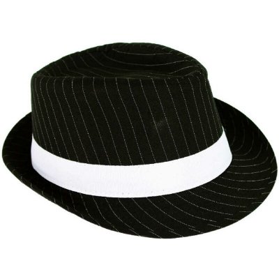 Klobouk gangster Mafián Černý s Bílou Páskou 5905548911 – Zbozi.Blesk.cz