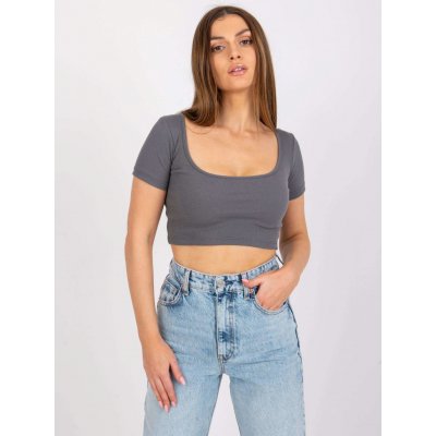 Rue Paris crop top montreal rv-ts-7537.52 dark grey – Zboží Mobilmania