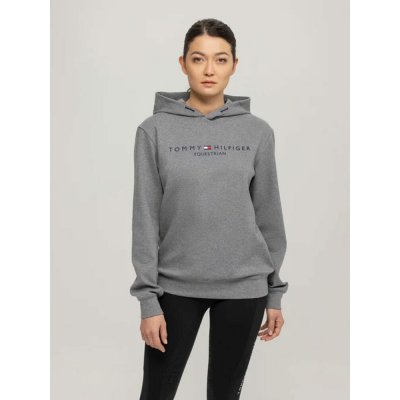 Mikina Tommy Hilfiger Equestrian Hoodie dámská Limited Edition grey melange – Hledejceny.cz