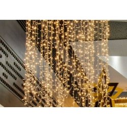 DECOLED Interiérová LED světelná záclona 1x7 m teple bílá 600 diod