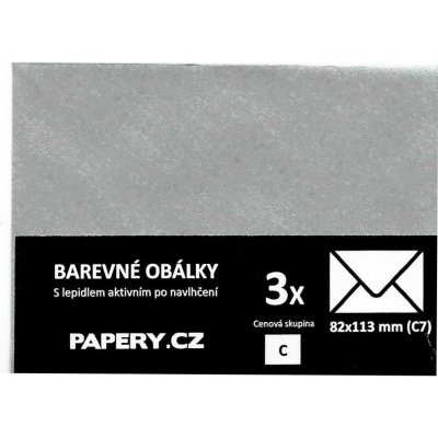 HYBLER S.R.O. barevná obálka 82X113 STŘÍBRNÁ METALICKÁ, 3 kusy, 100 gm2, olizová – Zboží Živě