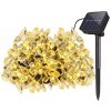 Vánoční osvětlení CoolCeny Dekorativní venkovní solární řetěz s 40 LED Lights Flowers Bílá teplá